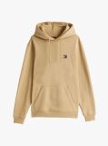 Khaki Tommy Badge Drawstring Hoody  Men