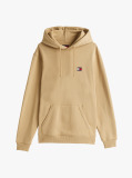 Khaki Tommy Badge Drawstring Hoody  Men