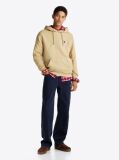 Khaki Tommy Badge Drawstring Hoody  Men