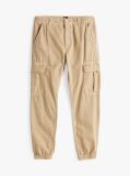 Beige Ryan Straight Leg Cargo Trousers  Men