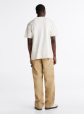 Beige Flag Badge Relaxed T-Shirt  Men