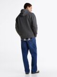 Grey Tommy Flag Badge Mélange Relaxed Hoody  Men