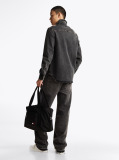 Denim Regular Fit Faded Denim Overshirt  Men