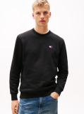 Black Tonal Tommy Badge Crew Neck Sweatshirt  Men