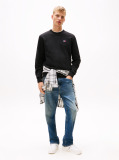 Black Tonal Tommy Badge Crew Neck Sweatshirt  Men