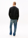 Black Tonal Tommy Badge Crew Neck Sweatshirt  Men