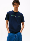 Blue Regular Logo Embroidery T-Shirt  Men