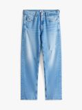 Denim Crest Embroidery Loose Jeans  Men