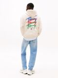 White Signature Logo Relaxed Hoody  Men