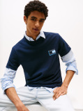 Blue Tonal Logo Slim T-Shirt  Men