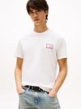 White Tonal Logo Slim T-Shirt  Men