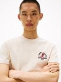 Beige Regular Small Motif T-Shirt Extended  Men