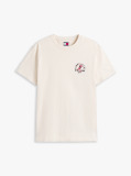 Beige Regular Small Motif T-Shirt Extended  Men