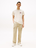 Beige Regular Small Motif T-Shirt Extended  Men