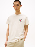 Beige Regular Small Motif T-Shirt Extended  Men