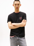 Black Regular Small Motif T-Shirt Extended  Men