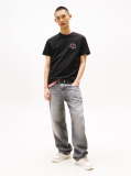 Black Regular Small Motif T-Shirt Extended  Men