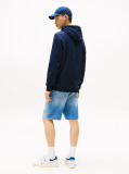 Blue Tonal Logo Drawstring Hoody  Men
