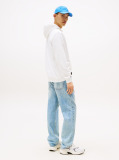 White Tonal Logo Drawstring Hoody  Men