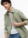 Green Brick Cord Overshirt Extended  Men