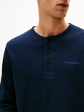 Blue Slim Waffle T-Shirt  Men