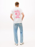 White Back Graphic Crew Neck T-Shirt  Men