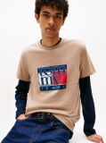 Beige Flag Graphic Slim T-Shirt  Men
