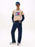 Beige Flag Graphic Slim T-Shirt  Men