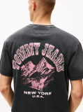 Black Back Graphic Relaxed Crew Neck T-Shirt  Men