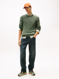 Green Linear Logo Raglan Sleeve Slim Jumper  Men