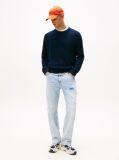 Blue Tommy Badge Cable Knit Slim Jumper  Men