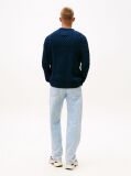 Blue Tommy Badge Cable Knit Slim Jumper  Men
