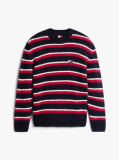 Multi Tommy Badge Stripe Jumper With Alpaca  Men