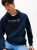 Blue Logo Drawstring Terry Hoody  Men