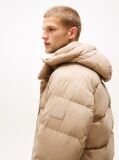 Beige Hooded Down Puffer Jacket  Men