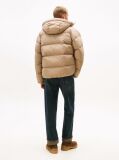 Beige Hooded Down Puffer Jacket  Men