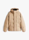 Beige Hooded Down Puffer Jacket  Men