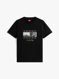 Black Photo Print Jersey Crew Neck T-Shirt  Men