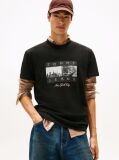 Black Photo Print Jersey Crew Neck T-Shirt  Men