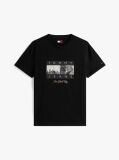 Black Photo Print Jersey Crew Neck T-Shirt  Men