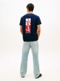 Blue Signature Logo Embroidery Crew Neck T-Shirt  Men