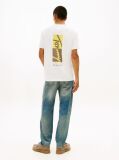 White Signature Logo Embroidery Crew Neck T-Shirt  Men