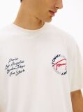 Beige Circular Back Logo Relaxed T-Shirt  Men