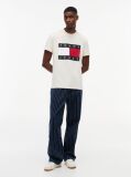 Beige Flag Badge Jersey Crew Neck T-Shirt  Men