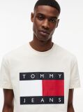 Beige Flag Badge Jersey Crew Neck T-Shirt  Men