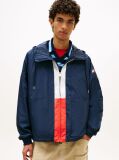 Blue Oversized Colour-Blocked Water Repellent Chicago Windbreaker  Men