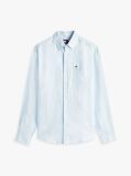 Blue Regular Fit Button-Down Pure Linen Shirt  Men