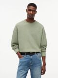 Green Waffle Knit Relaxed Jumper  Men