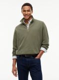 Green Waffle Knit Relaxed Quarter-Zip Sweatshirt  Men