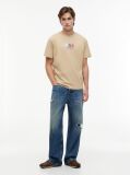 Beige Back Repeat Crest Logo Relaxed T-Shirt  Men